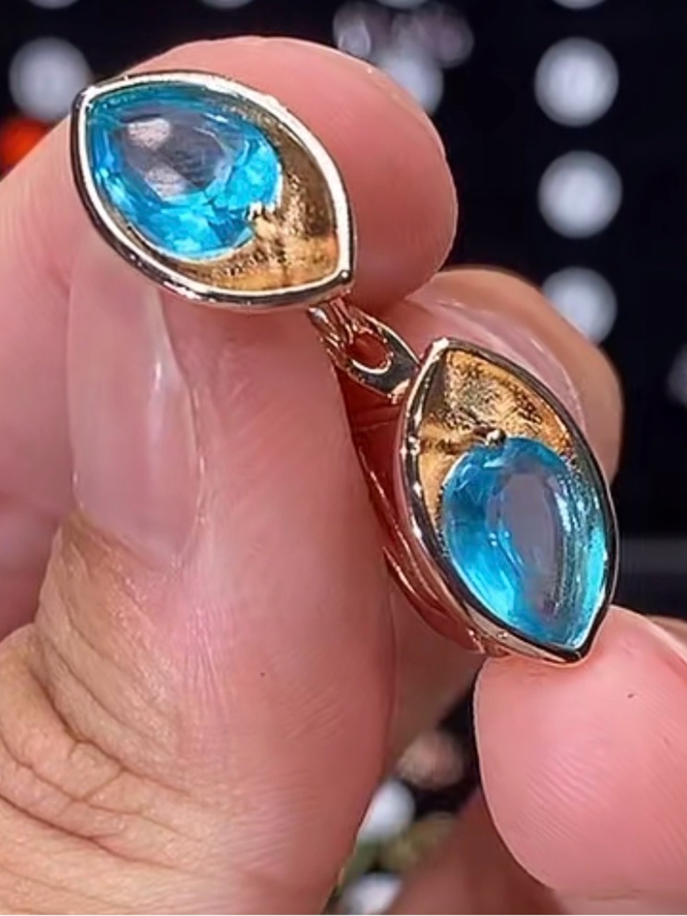 Blue Teardrop Crystal Drop Earrings - Women Jewelry